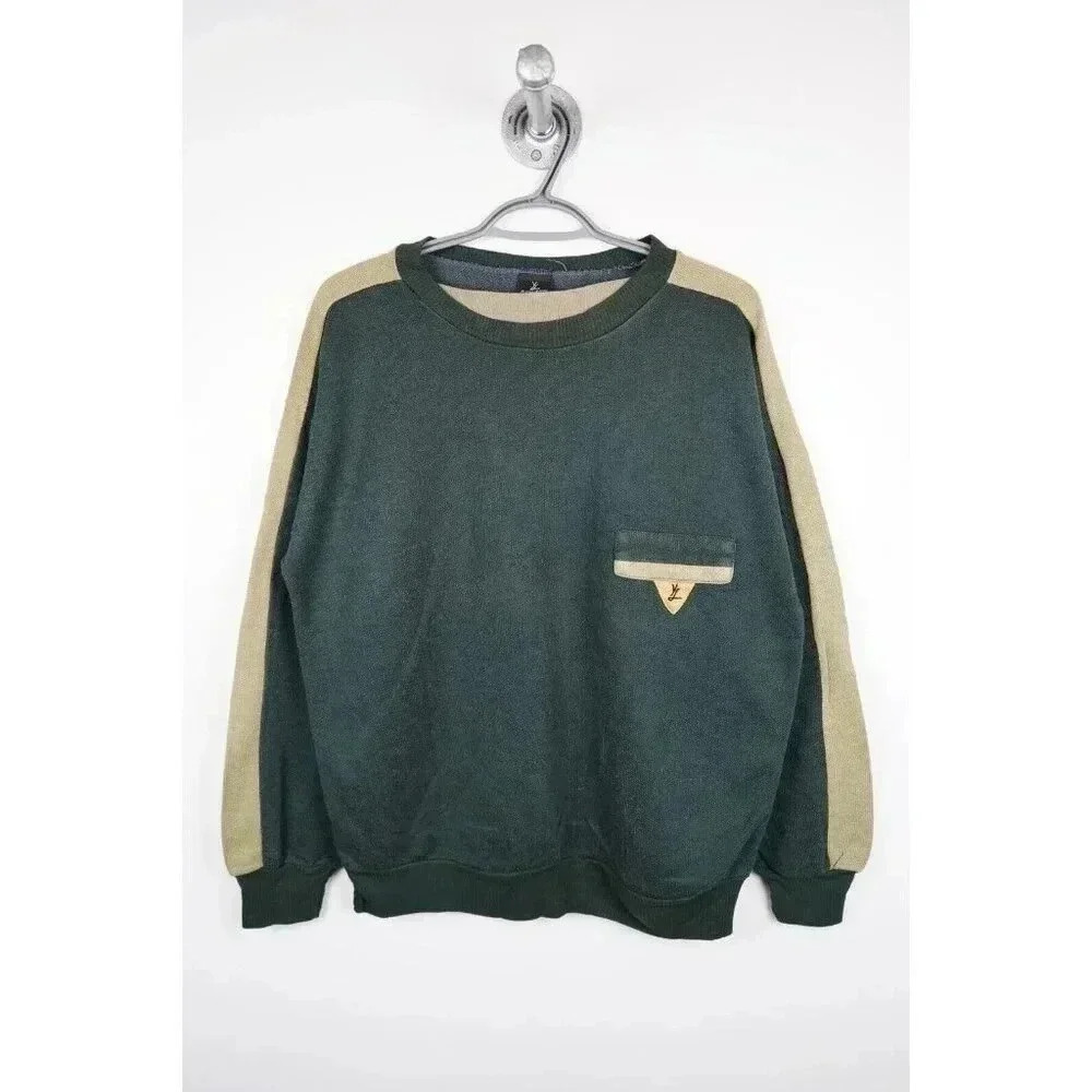 Vintage Sweater 90s Neutral Grey/Tan Colorway Women's L | Item #674